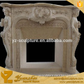 Elegant Carved Statues Marble Fireplaces Mantel With Stone Figures